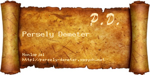 Persely Demeter névjegykártya